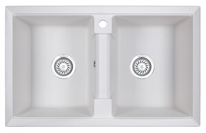 Изображение товара Кухонная мойка Granula GR-8101wh арктик из нержавейки или искусственного камня