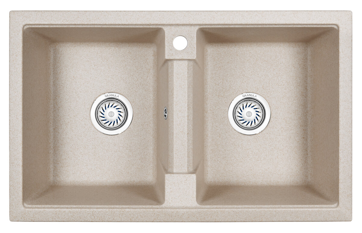 Изображение товара Кухонная мойка Granula GR-8101, бежевый, с двумя раковинами