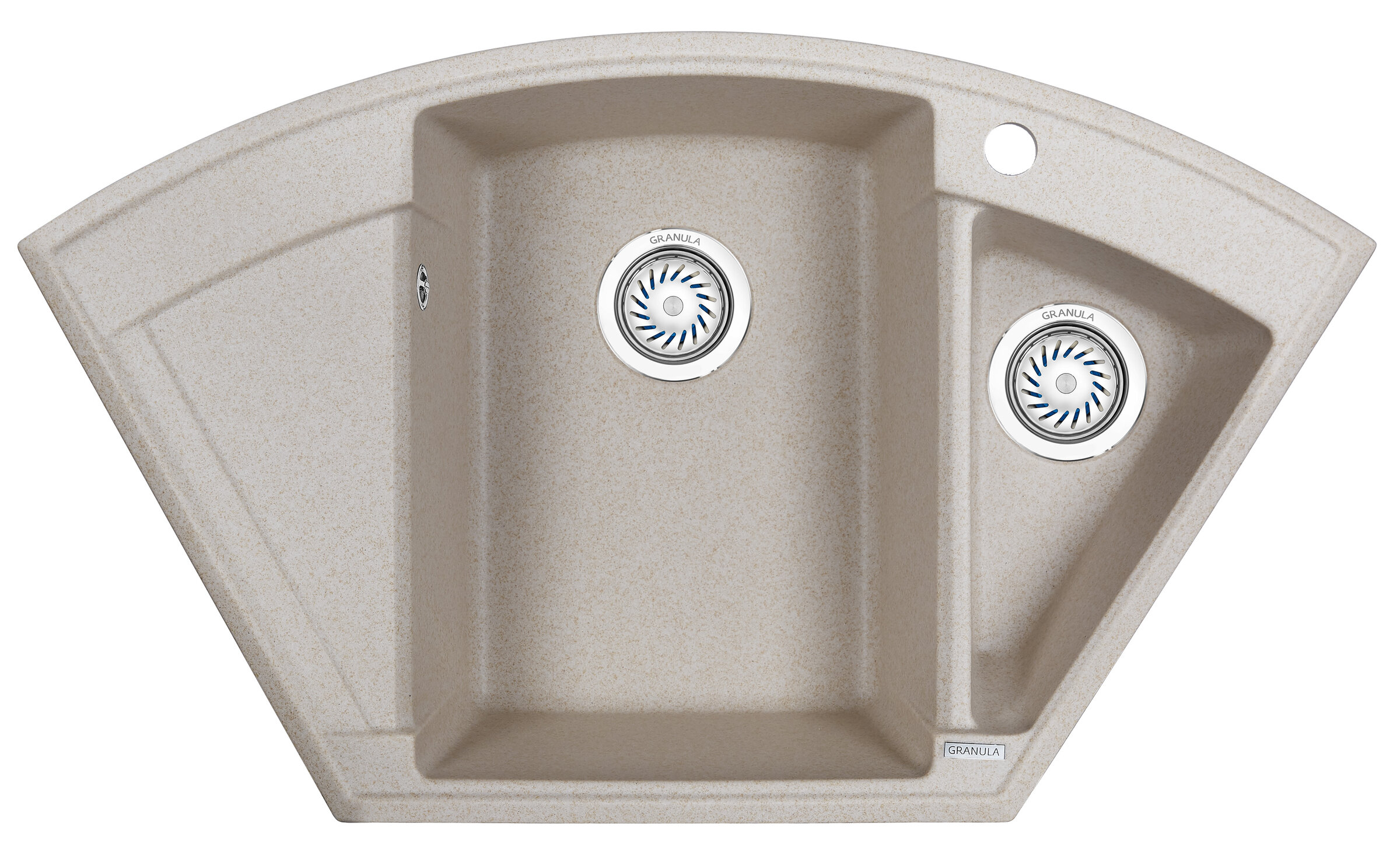 Изображение товара Кухонная мойка Granula GR-9001 9001pr из нержавеющей стали, бежевый, угловая и накладная установка