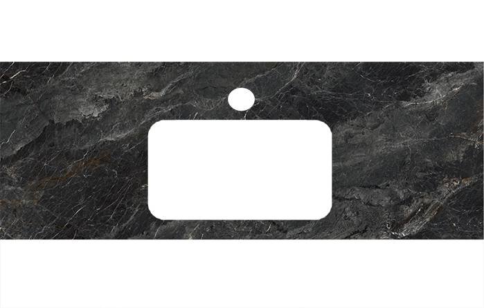 Изображение товара Столешница Kerama Marazzi 120 х 48 см, для раковин, встраиваемых снизу, Риальто темный серый лаппати, PL3.VT93120