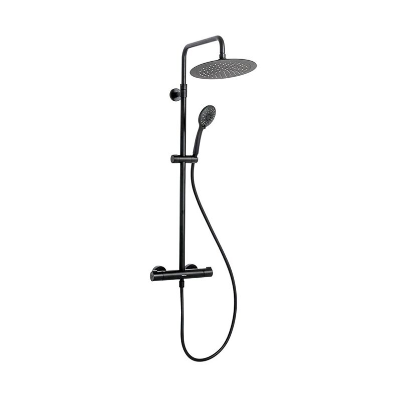 Изображение товара Душевая система Clever Up! Urban 61003 регулируемая, термостат, черный матовый Изображение товара Душевая система Clever Up! Urban 61003 регулируемая, термостат, черный матовый
