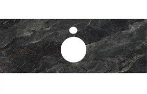 Изображение товара Столешница Kerama Marazzi 120 х 48 см, для накладных раковин, Риальто темный серый Лаппатир, PL1.VT93120