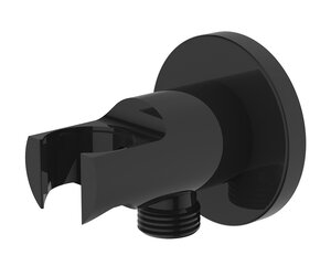 Изображение товара Шланговое подключение Clever Round 61113 с держателем для душа, черный матовый