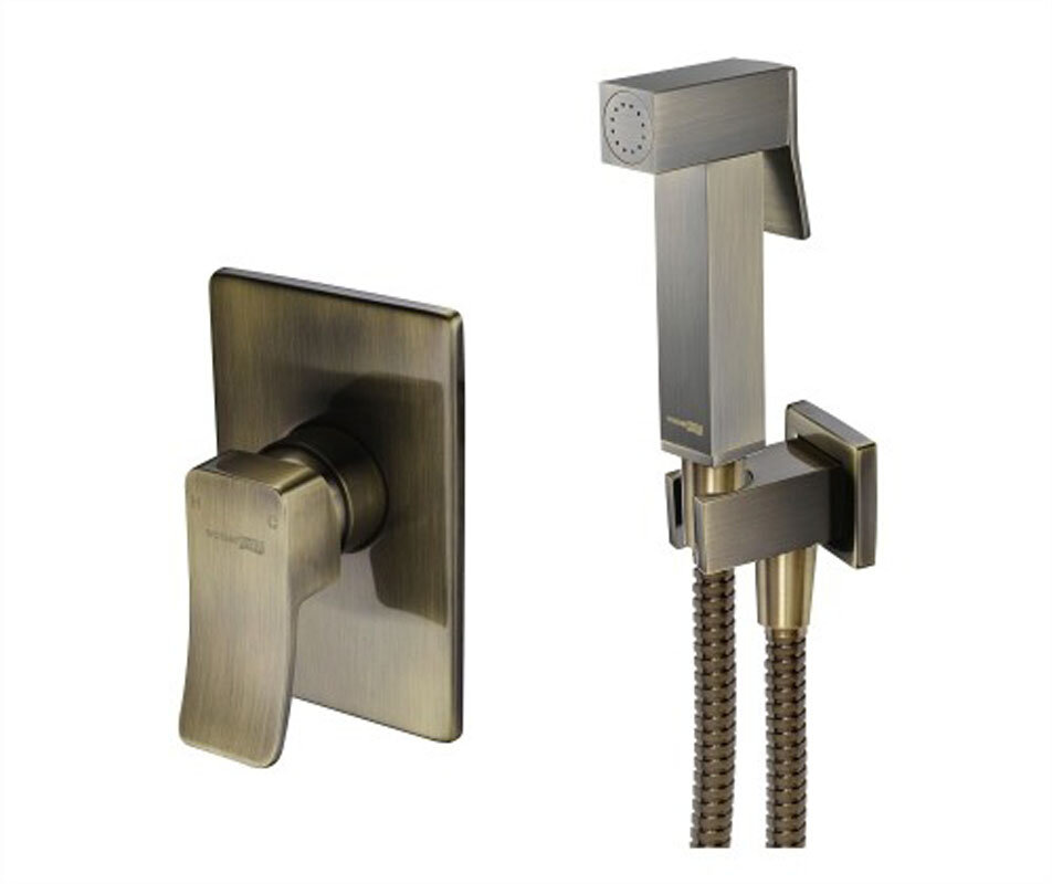 Изображение товара Гигиенический душ WasserKRAFT A01652 со смесителем, светлая бронза