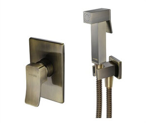 Изображение товара Гигиенический душ WasserKRAFT, A01652, со смесителем, светлая бронза