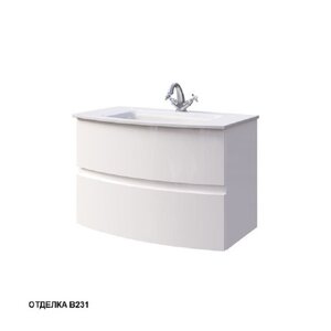 Изображение товара Тумба под раковину Caprigo Integra 80 белая с раковиной из стеклокерамики