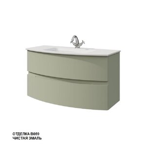 Изображение товара Тумба под раковину Caprigo Integra 100 левая фисташковая с раковиной из стеклокерамики
