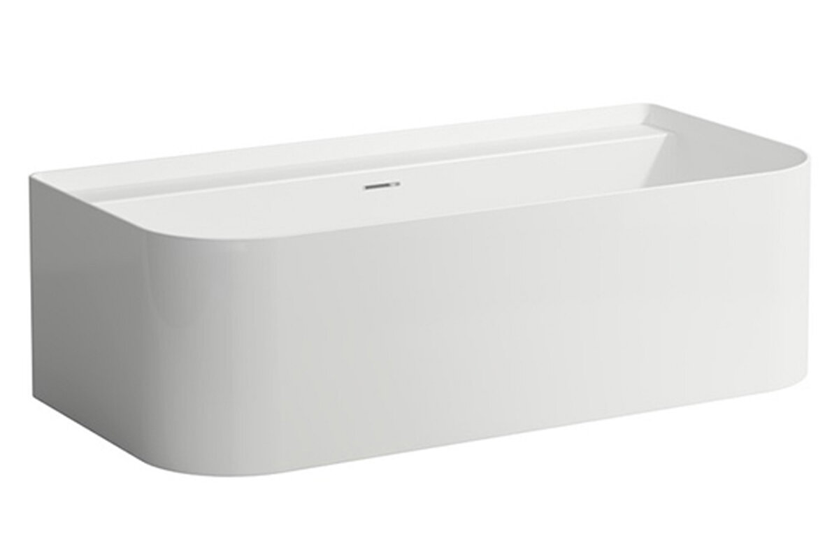 Изображение товара Ванна пристенная Laufen Sonar 160x81,5 см из Sentec с сливом и отверстиями для смесителя