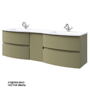 Изображение товара Тумба под раковину Caprigo Integra 170 INT170.1L/R с раковиной стеклокерамика оливковый