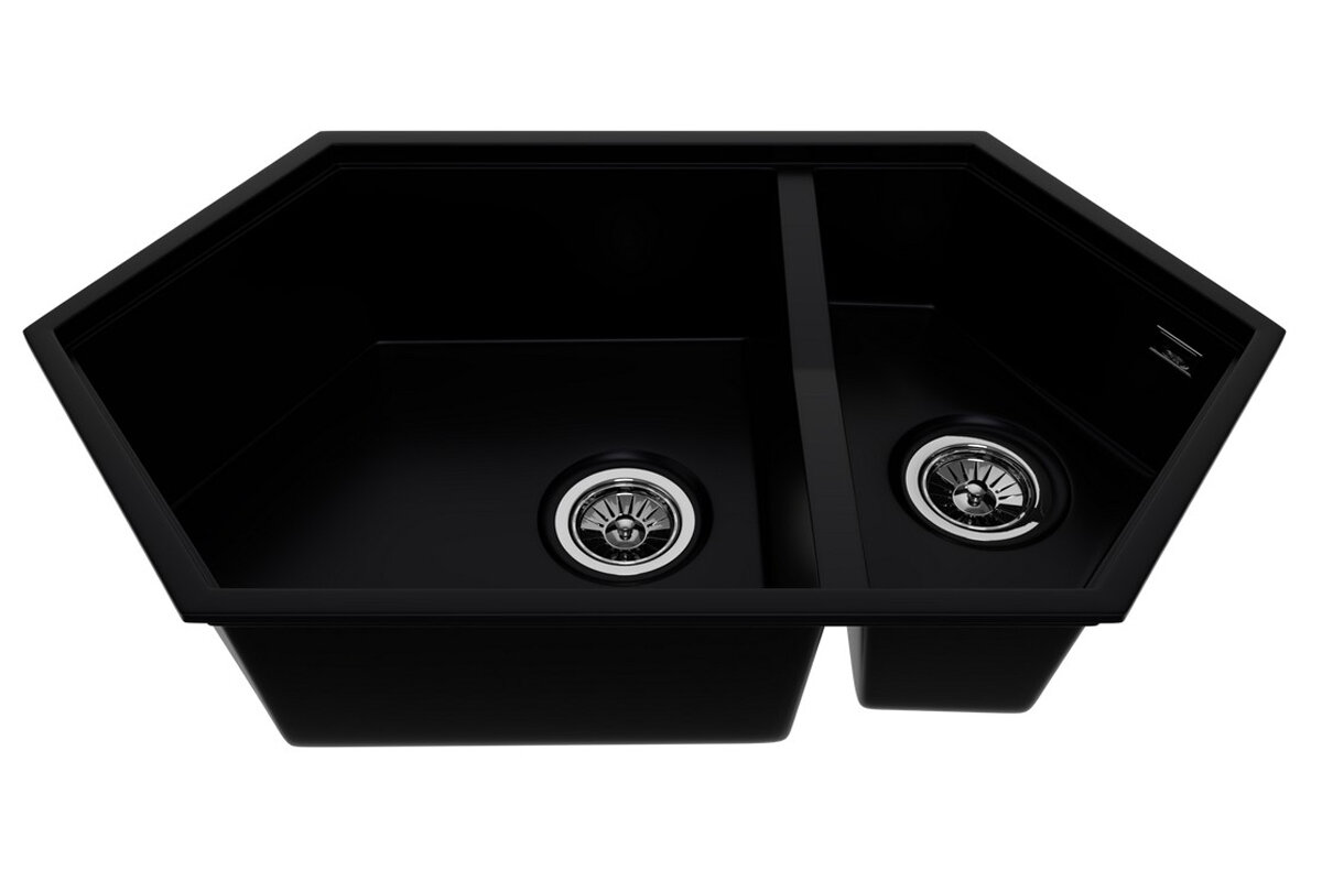 Изображение товара Кухонная мойка KitKraken Creek Y-900M.9004 Black из Alumarin с двумя чашами