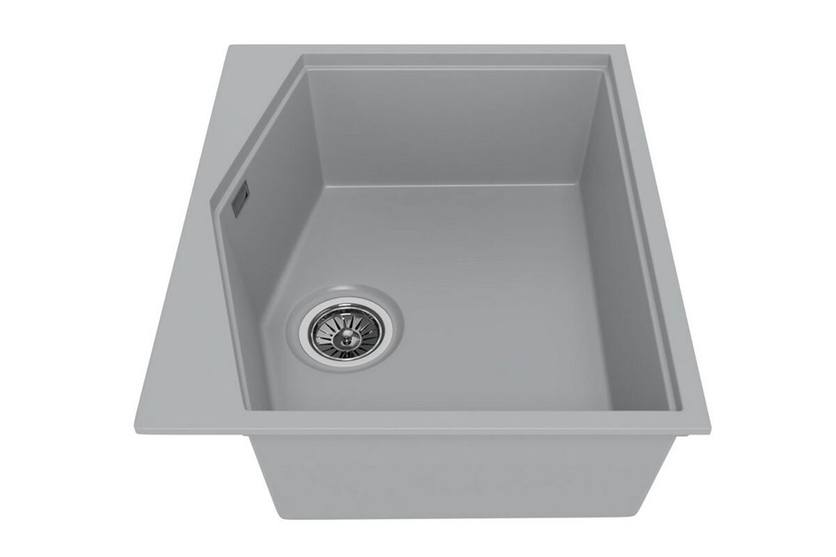Изображение товара Кухонная мойка KitKraken Ocean K-600.7032 Grey с угловым монтажом
