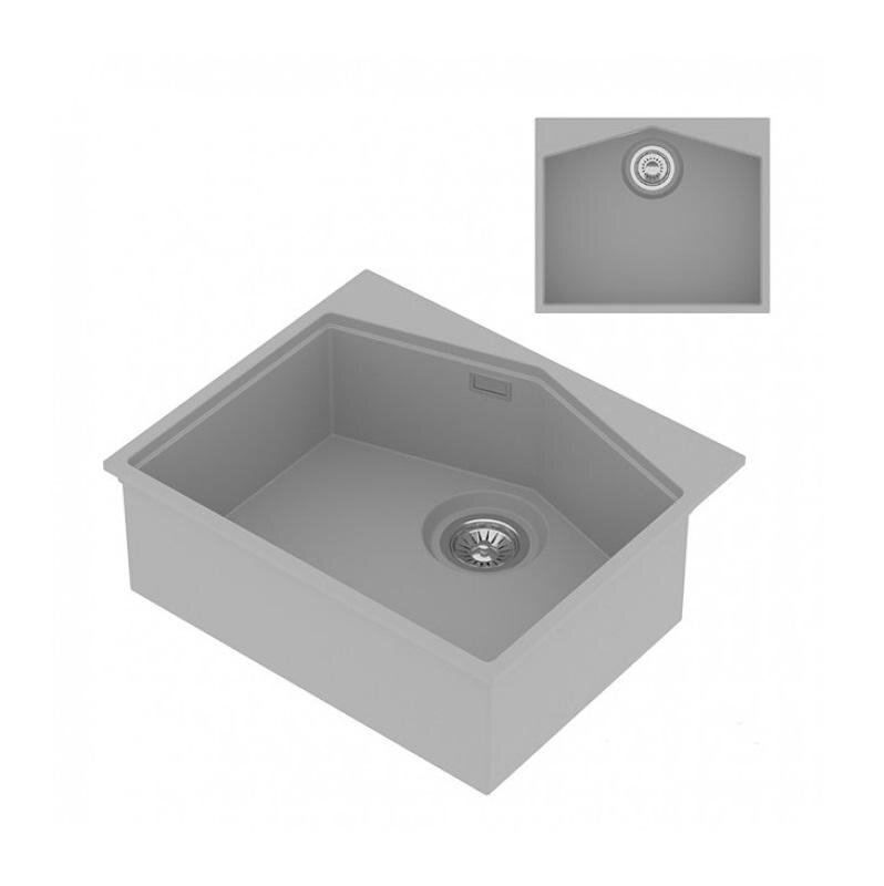 Изображение товара Кухонная мойка KitKraken Ocean K-600.7032 Grey с угловым монтажом