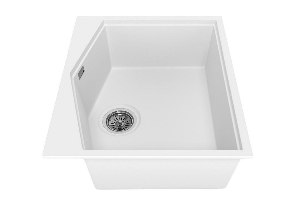 Изображение товара Кухонная мойка KitKraken Ocean K-600.9010 White с Alumarin, матовая, врезная