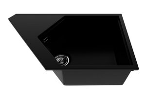 Изображение товара Мойка KitKraken River K-775.9004 Black кухонная врезная асимметричная