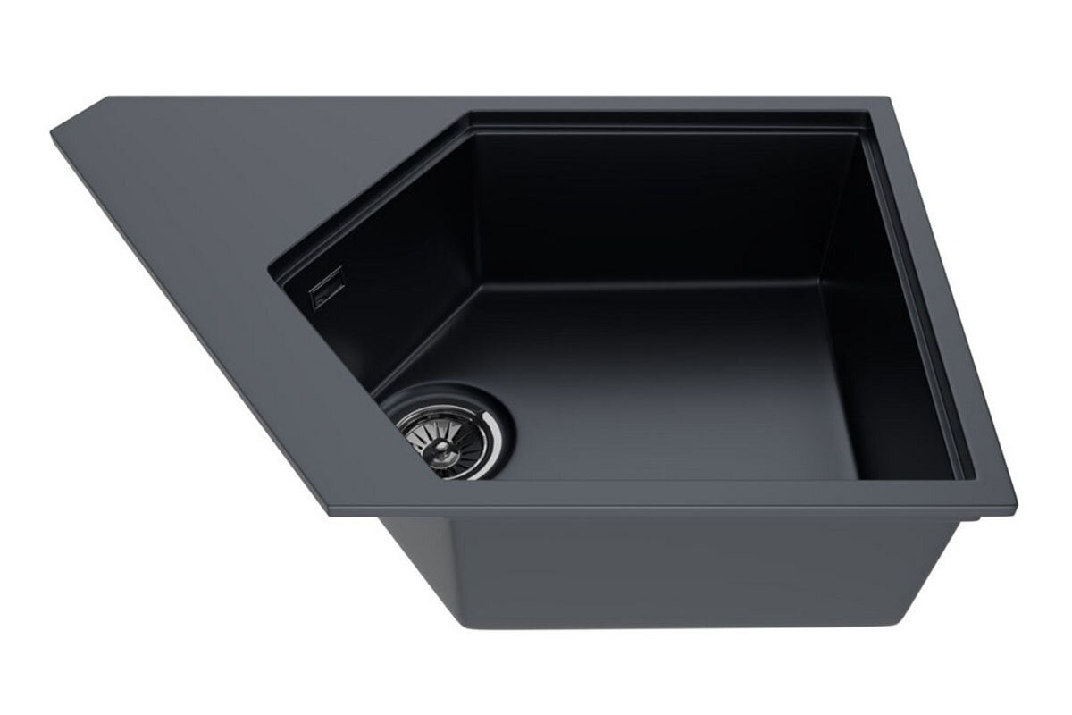 Изображение товара Кухонная мойка KitKraken River Graphite асимметричная 77.5 см