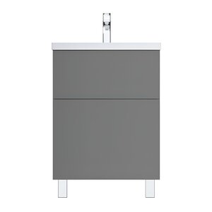 Изображение товара Тумба под раковину Am.Pm Gem M90FSX06022GM32, 60 см, напольная, 2 ящика push-to-open, графит матовый