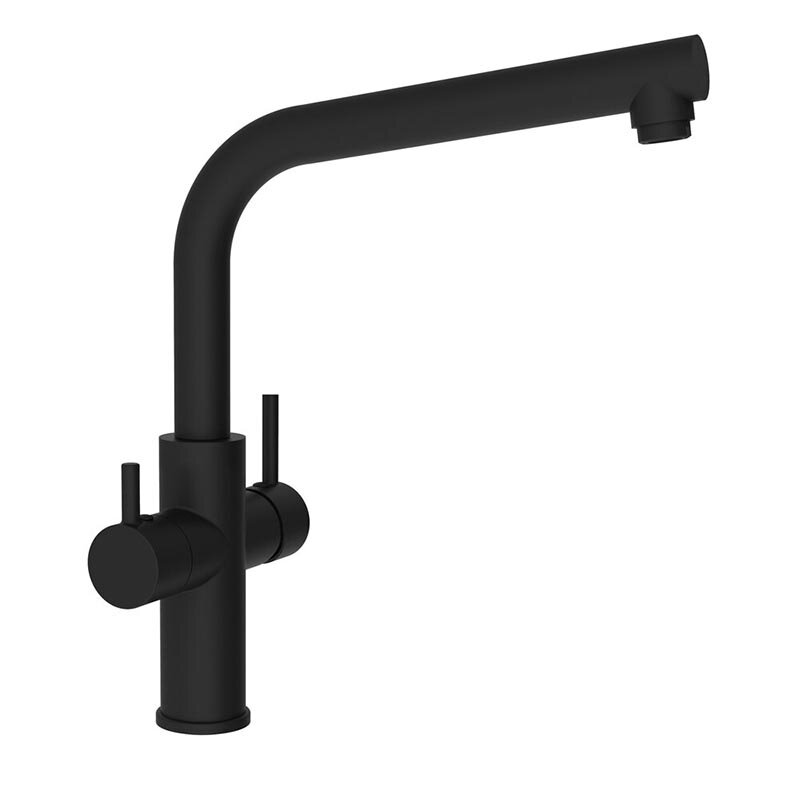 Изображение товара Смеситель для кухонной мойки Clever Caiman 61237 с подключением к фильтру черный матовый