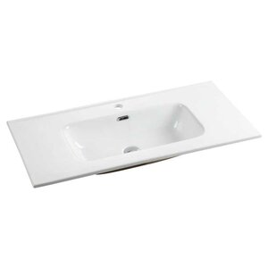 Изображение товара Раковина Ceramicanova Element CN7003 101 x 46.5 x 18 см, встраиваемая, прямоугольная, с переливом, сантехфарфор