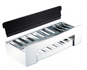 Изображение товара Полка Bemeta Cytro 102208292 22.5 см со скребком для душевой кабины, хром , черный