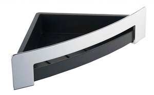 Изображение товара Полка угловая Bemeta Cytro 28 см хром и черный пластик для настенного монтажа