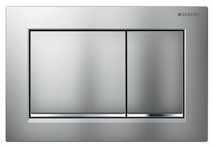 Изображение товара Клавиша Geberit Omega Type 30, 115.080.JQ.1, с легкоочищаемой поверхностью, лакированный матовый хром/глянцевый хром