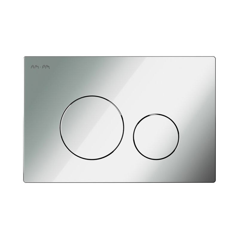 Изображение товара Пневматическая клавиша Am.Pm Pro L для унитаза, глянцевый хром, двухрежимный слив