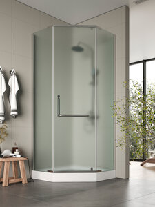 Изображение товара Душевой уголок Agger A03-090MCR, 88 х 88 х 207 см, с поддоном, стекла матовые, профиль хром, с полотенцедержателем