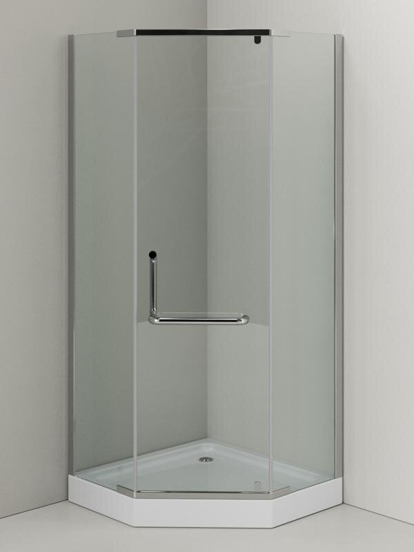 Изображение товара Душевой уголок Agger A03-090TCR, 88 х 88 х 207 см, с поддоном, стекла прозрачные, профиль хром, с полотенцедержателем