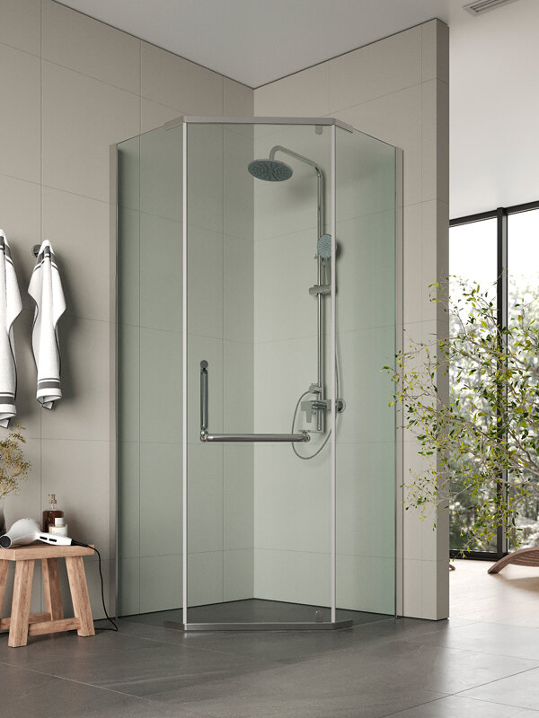 Изображение товара Душевой уголок Agger A03-090TCR/G 90x90 см распашная дверь с хромовым профилем