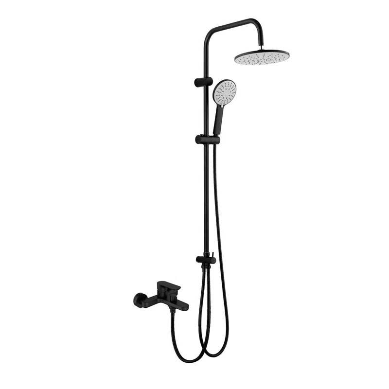 Изображение товара Душевая система Agger Breeze A0293544 с фиксированным изливом, черный матовый Изображение товара Душевая система Agger Breeze A0293544 с фиксированным изливом, черный матовый