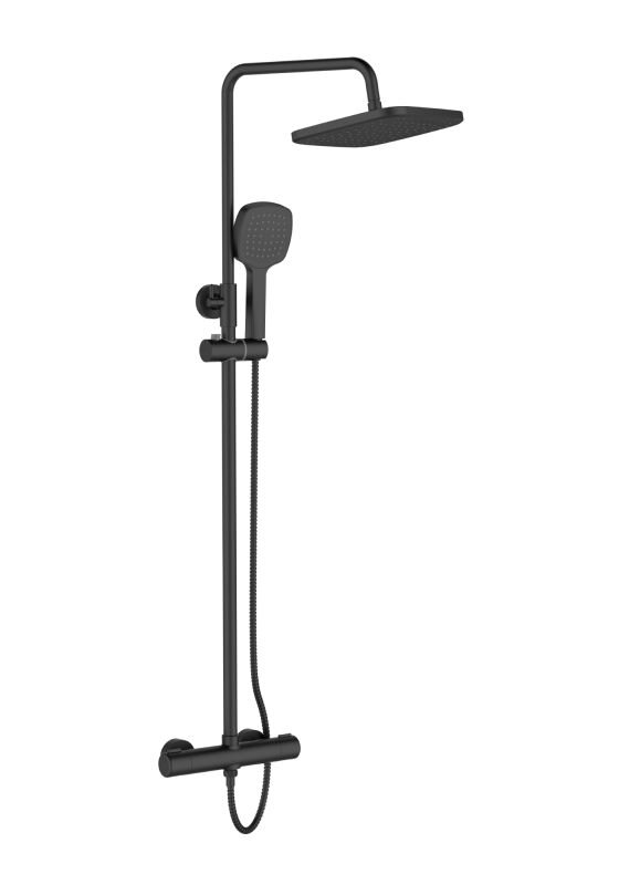 Изображение товара Душевая система Orange Thermo с термостатом черный матовый T02S4-912b