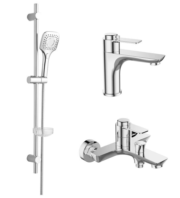 Изображение товара Комплект смесителей Orange Thermo T19-311cr с термостатом глянец хром 3 в 1