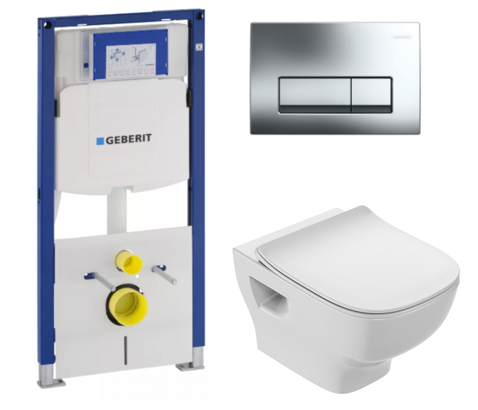 Изображение товара Инсталляция Geberit с безободковым унитазом Jacob Delafon Struktura EDF102-00