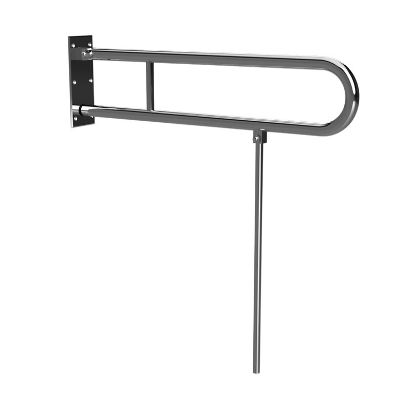 Изображение товара Складная ручка U образная Bemeta Help 301102081N, 82.9 см, с опорной ножкой, хром глянцевый