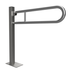 Изображение товара Откидной поручень Bemeta Help 301107602, с дополнительным креплением в пол, хром матовый