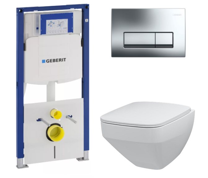 Изображение товара Инсталляция Geberit с безободковым унитазом AM.PM Inspire 2.0, сиденье микролифт, комплект