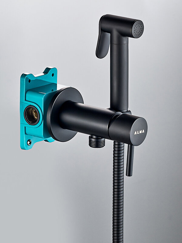 Изображение товара Гигиенический душ ALMAes Benito AL-859-05 со смесителем черный Испания