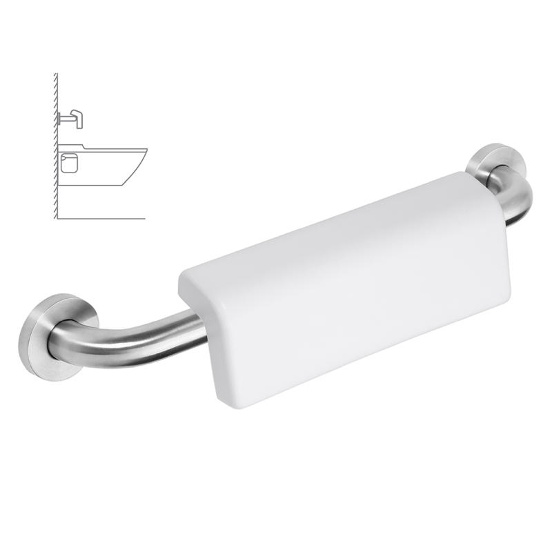 Изображение товара Поручень с опорой под спину Bemeta Help 301100502-o 58 см хром матовый для ванной