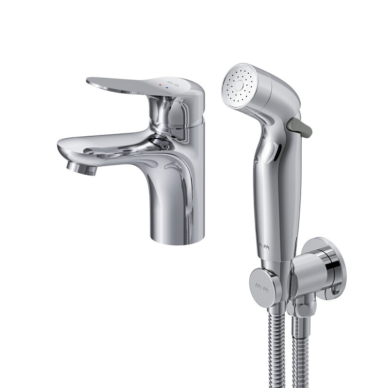 Изображение товара Смеситель Am.Pm Sunny F85C03000 для раковины с гигиеническим душем хром