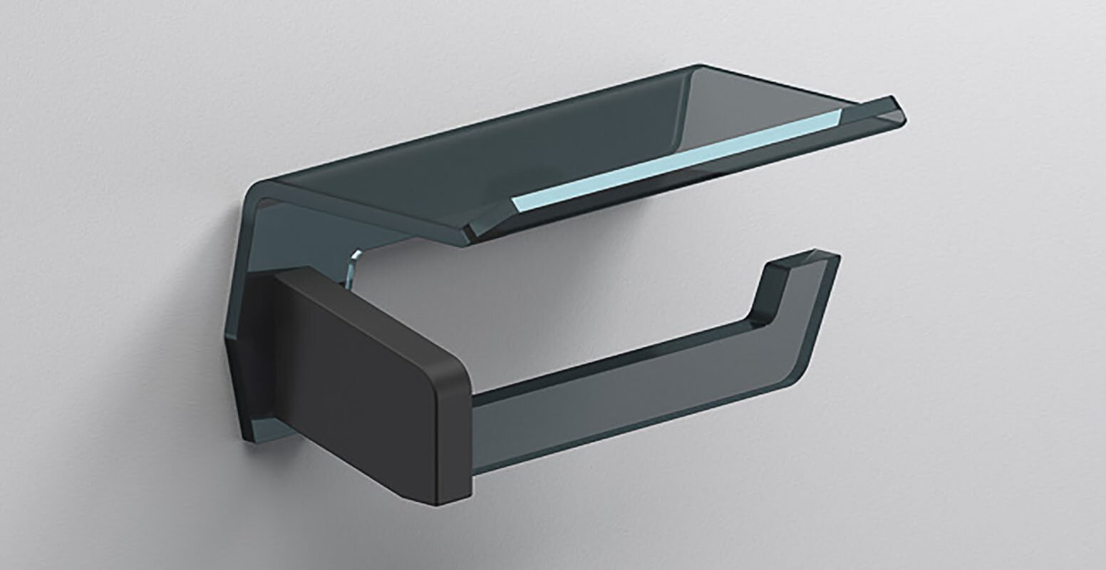 Изображение товара Держатель туалетной бумаги Sonia Luce 182473, с полочкой, черный