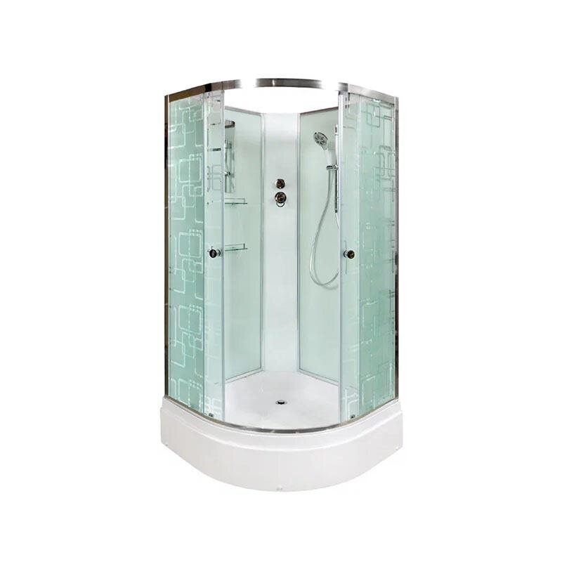 Изображение товара Душевая кабина Dto EM 2710 N 100x100 без крыши с стеклом 5 мм и поддоном 27 см