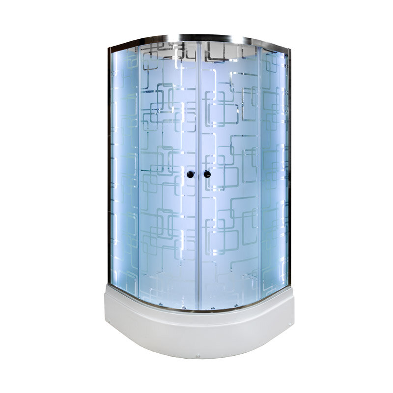 Изображение товара Душевая кабина Dto EM 2710 N без крыши 100x100 см со LED подсветкой и раздвижными дверями