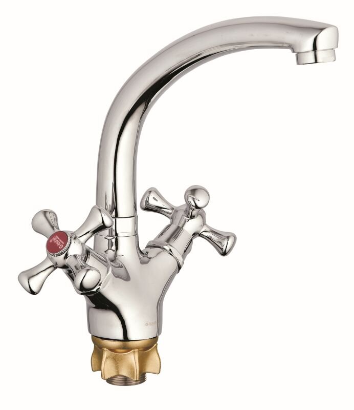 Изображение товара Смеситель для кухонной мойки G.lauf QML4-A827 хром двухвентильный с поворотным изливом