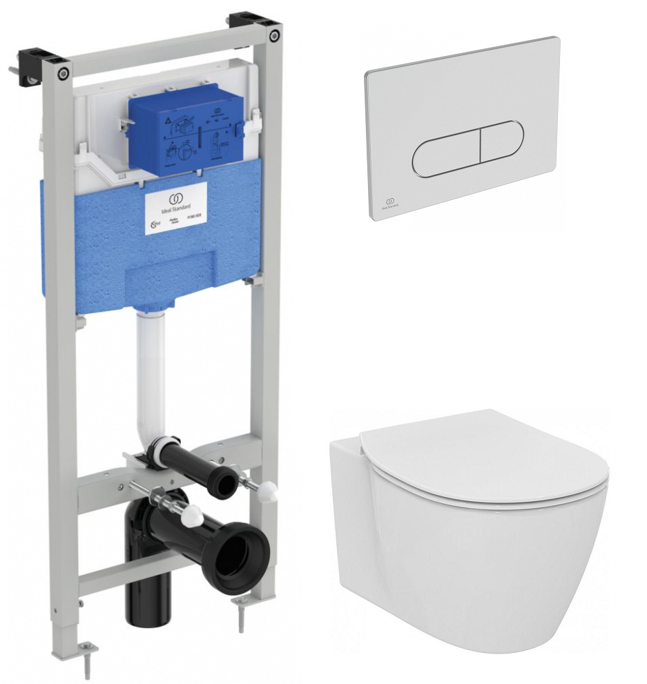 Изображение товара Подвесной унитаз Ideal Standard Connect AquaBlade с системой смыва и сиденьем с микролифтом Изображение товара Подвесной унитаз Ideal Standard Connect AquaBlade с системой смыва и сиденьем с микролифтом