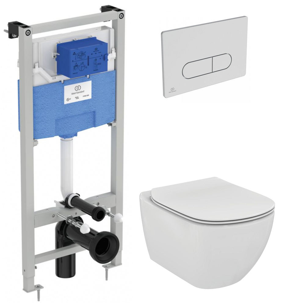Изображение товара Инсталляция Ideal Standard Prosys с унитазом Tesi AquaBlade, сиденье микролифт