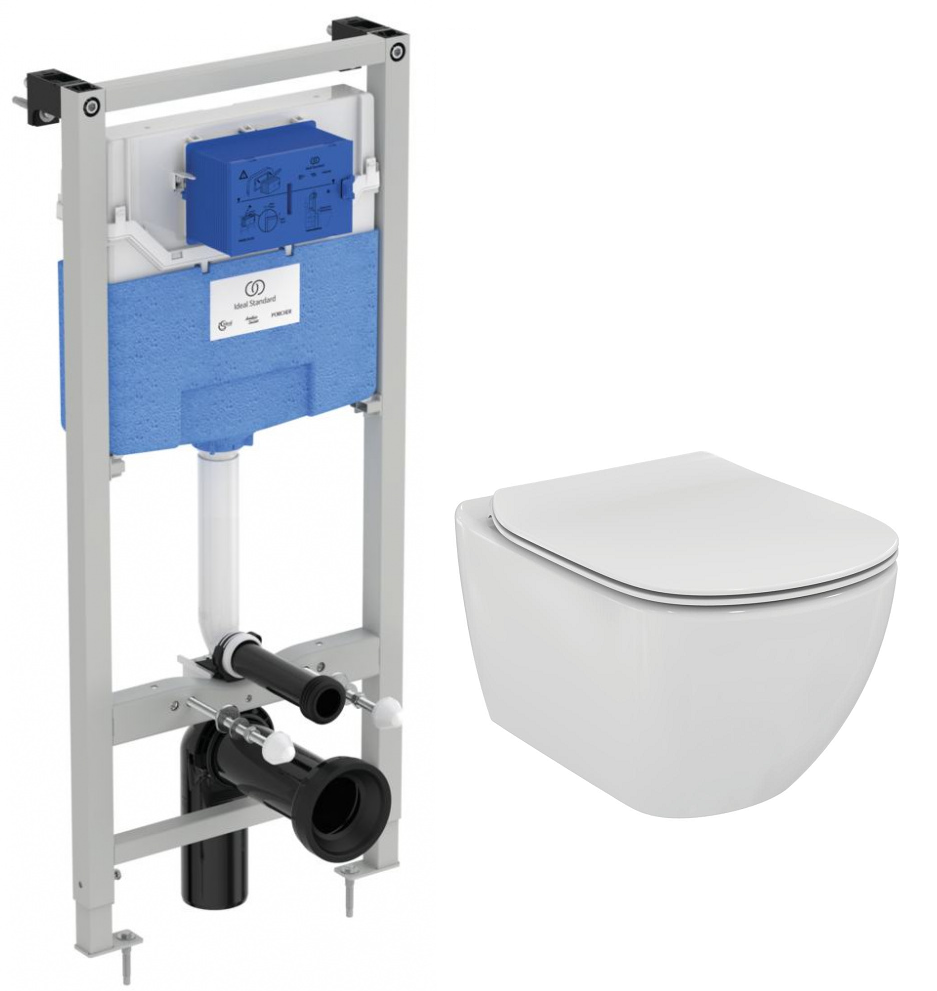 Изображение товара Инсталляция Ideal Standard Prosys с унитазом Tesi AquaBlade, T3868V1, сиденье микролифт, комплект Изображение товара Инсталляция Ideal Standard Prosys с унитазом Tesi AquaBlade, T3868V1, сиденье микролифт, комплект
