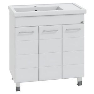 Изображение товара Тумба под раковину Санта Омега-80 3 дверцы напольная белая Россия
