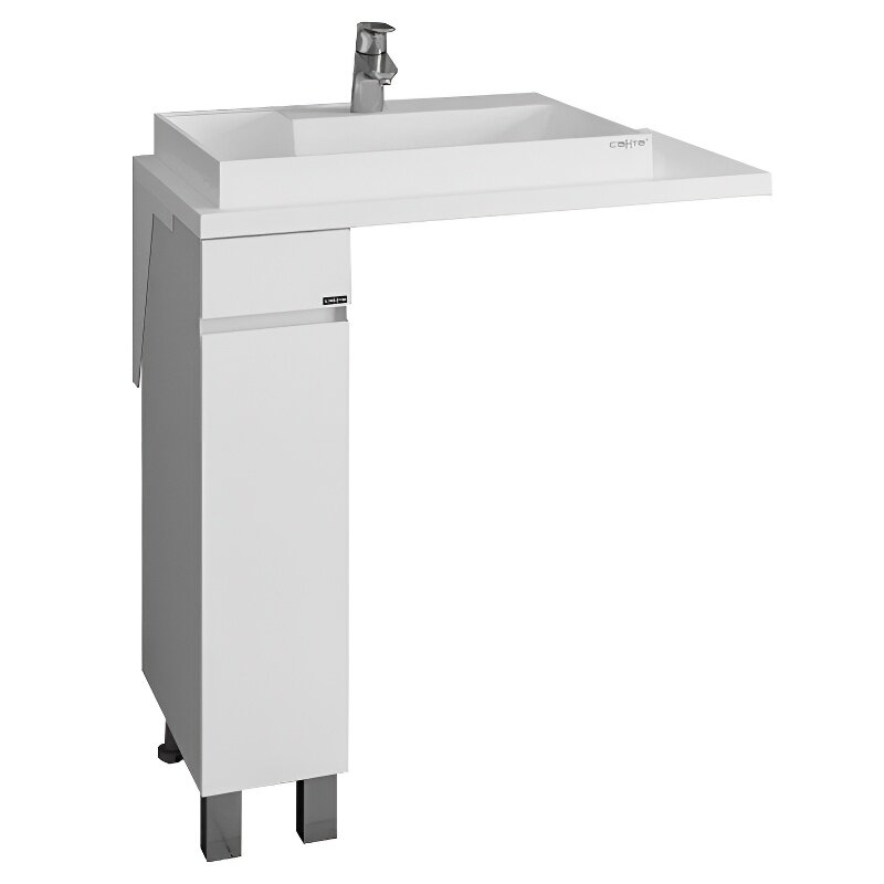 Изображение товара Тумба под раковину Санта Марс 19 см, над стиральной машиной, белая, напольная