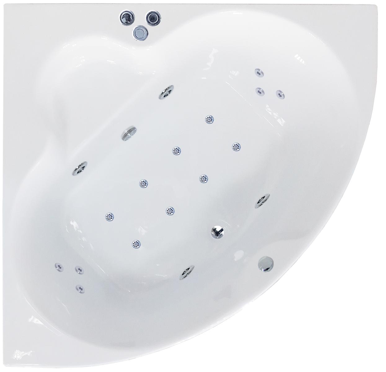 Изображение товара Гидромассажная ванна Royal Bath Fanke De Luxe 138x138 см белая угловая акриловая