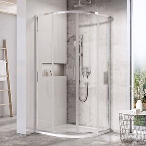 Изображение товара Душевой уголок Ravak Blix Slim BLSCP4-90, 90 х 90 см, профиль блестящий, витраж транспарент, стекло 6мм, X3BM70C00Z1